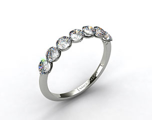 Platinum Scalloped Share Prong Wedding Ring